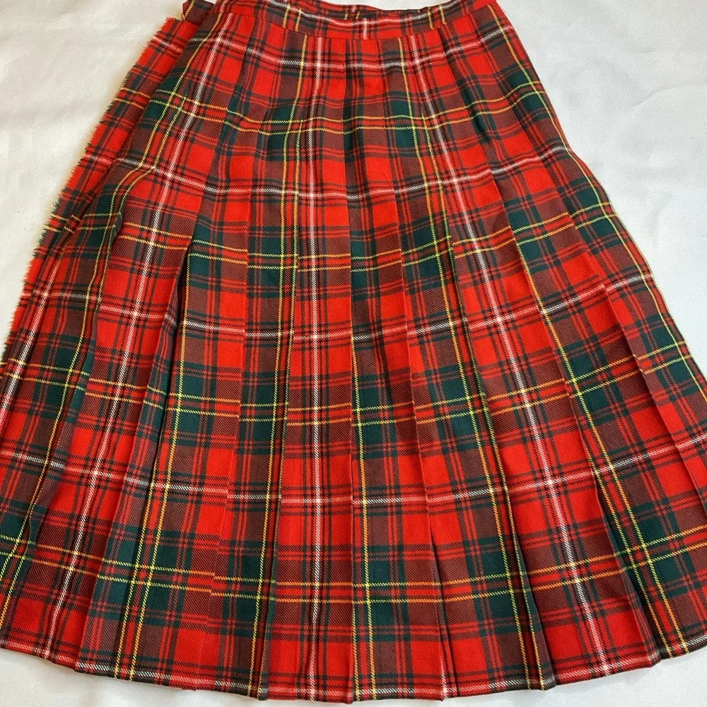 Aljean Plaid Kilt Skirt Pleated Wool Size Small Classic Preppy‎ Holiday Normcore